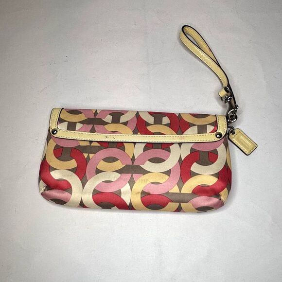 Coach Kristin Signature Patent Leather Monogram Multicolor Wristlet Wallet Women - Picture 4 of 8